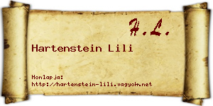 Hartenstein Lili névjegykártya